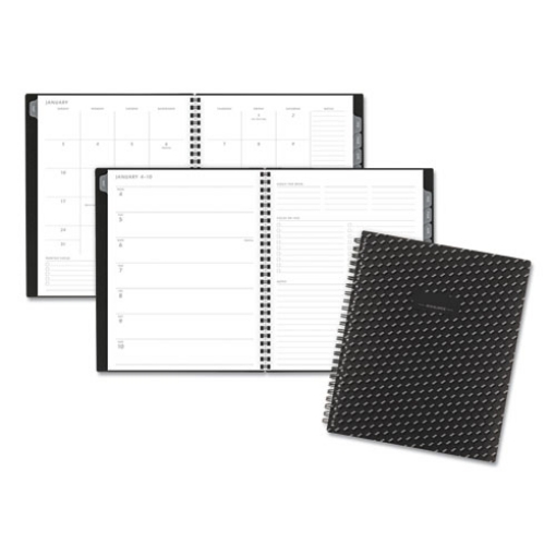 Picture of Elevation Poly Weekly/Monthly Planner, 8.75 x 7, Black Cover, 12-Month (Jan to Dec): 2024