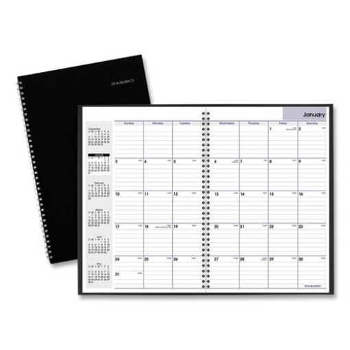 Picture of DayMinder Monthly Planner, Ruled Blocks, 12 x 8, Black Cover, 14-Month (Dec to Jan): 2023 to 2025
