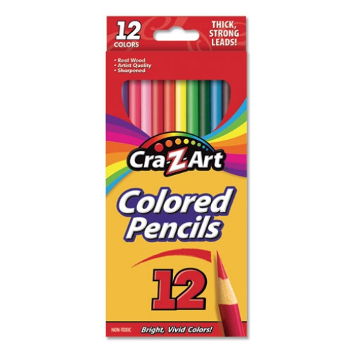 Picture of Colored Pencils, 12 Assorted Lead and Barrel Colors, 12/Set