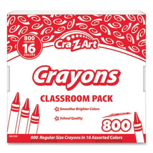 Picture of Crayons, 16 Assorted Colors, 800/pack