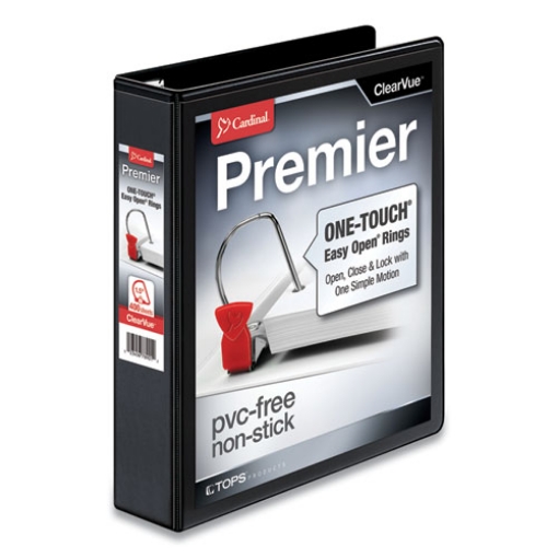 Picture of Premier Easy Open Clearvue Locking Slant-D Ring Binder, 3 Rings, 1.5" Capacity, 11 X 8.5, Black