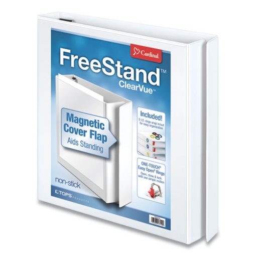 Picture of Freestand Easy Open Locking Slant-D Ring Binder, 3 Rings, 1" Capacity, 11 X 8.5, White