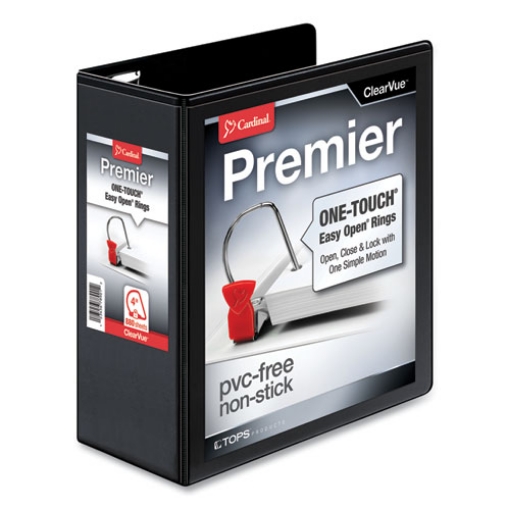 Picture of Premier Easy Open Clearvue Locking Slant-D Ring Binder, 3 Rings, 4" Capacity, 11 X 8.5, Black