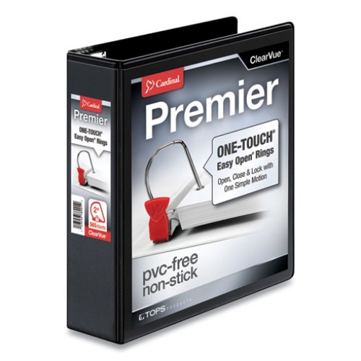 Picture of Premier Easy Open Clearvue Locking Slant-D Ring Binder, 3 Rings, 2" Capacity, 11 X 8.5, Black