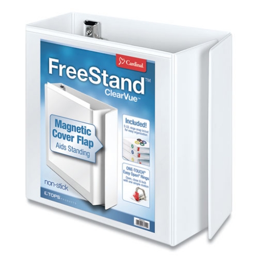 Picture of Freestand Easy Open Locking Slant-D Ring Binder, 3 Rings, 5" Capacity, 11 X 8.5, White