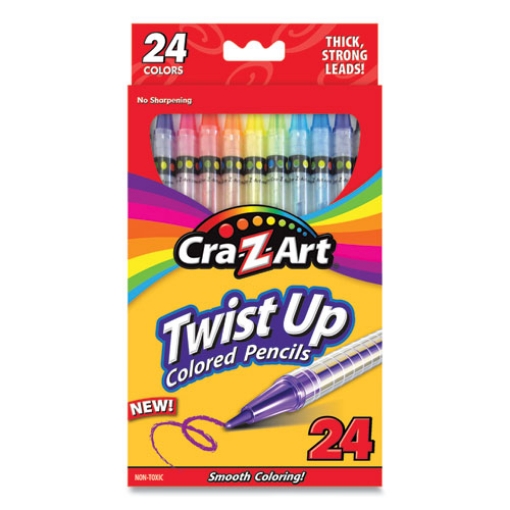 Picture of Twist Up Colored Pencils, 24 Assorted Lead Colors, Clear Barrel, 24/set