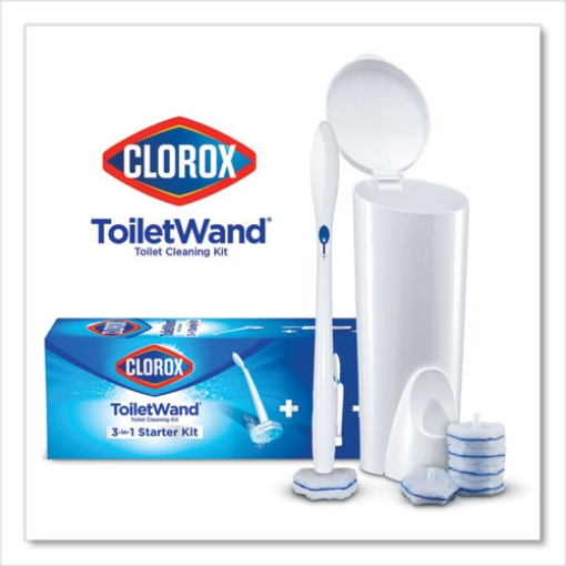 Picture of Toiletwand Disposable Toilet Cleaning System: Handle, Caddy And Refills, White