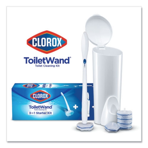 Picture of Toiletwand Disposable Toilet Cleaning System: Handle, Caddy And Refills, White, 6/Carton