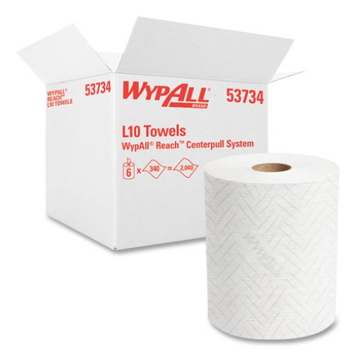 Picture of Reach System Roll Towel, 1-Ply, 11 X 7, White, 340/roll, 6 Rolls/carton