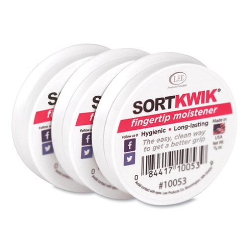 Picture of Sortkwik Fingertip Moisteners, 0.38 oz, Pink, 3/Pack