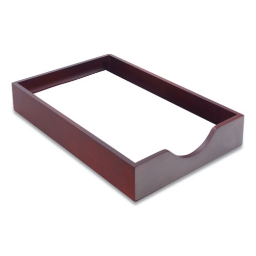 Picture of Hardwood Stackable Desk Trays, 1 Section, Legal Size Files, 10.25" X 15.25" X 2.5", Mahogany