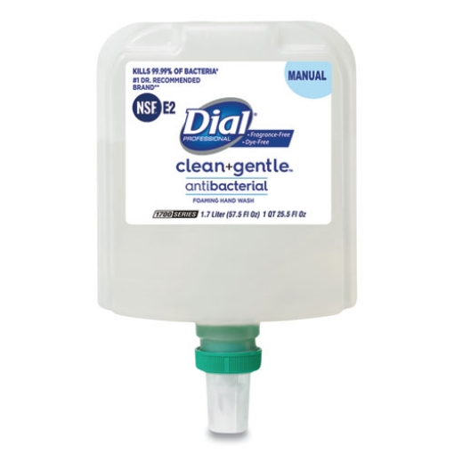 Picture of Clean+gentle Antibacterial Foaming Hand Wash Refill For Dial 1700 Dispenser, Fragrance Free, 1.7 L, 3/carton