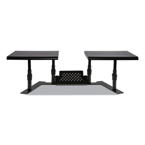 Picture of Metal Art Ergotwin Dual Monitor Stand, 25.6 To 33.1 X 12.6 X 6.2 To 8.6, Black, Supports 20 Lb/shelf