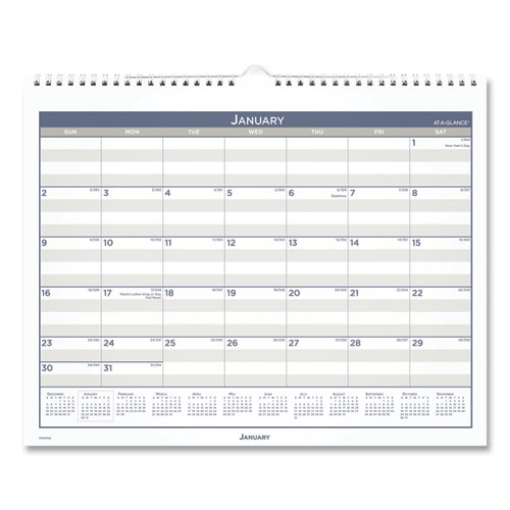 Picture of Multi Schedule Wall Calendar, 15 x 12, White/Gray Sheets, 12-Month (Jan to Dec): 2024