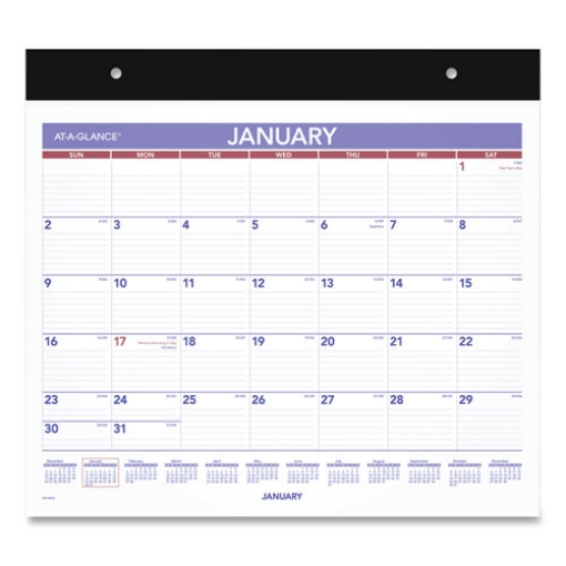 Picture of Repositionable Wall Calendar, 15 x 12, White/Blue/Red Sheets, 12-Month (Jan to Dec): 2024