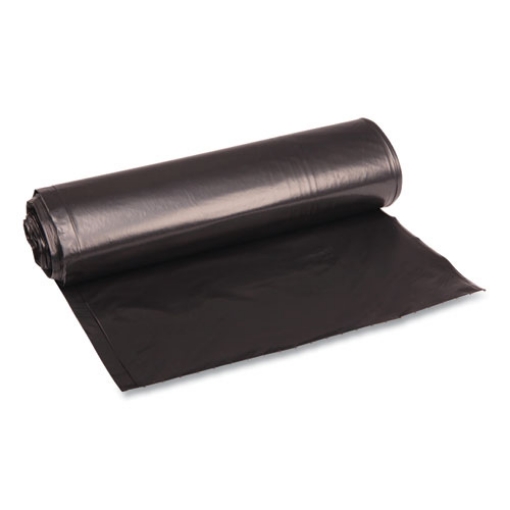 Picture of Recycled Low-Density Polyethylene Can Liners, 33 gal, 1.2 mil, 33" x 39", Black, 10 Bags/Roll, 10 Rolls/Carton