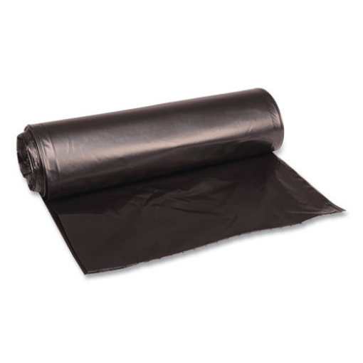 Picture of Recycled Low-Density Polyethylene Can Liners, 33 gal, 1.6 mil, 33" x 39", Black, 10 Bags/Roll, 10 Rolls/Carton