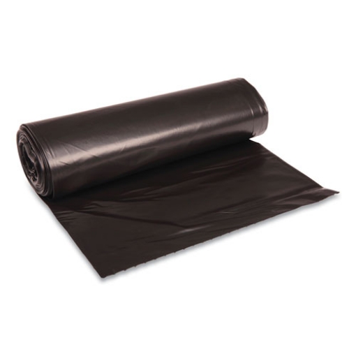 Picture of Recycled Low-Density Polyethylene Can Liners, 45 gal, 1.6 mil, 40" x 46", Black, 10 Bags/Roll, 10 Rolls/Carton