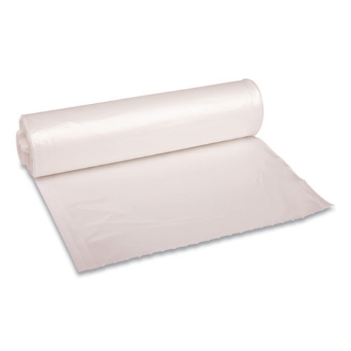 Picture of Recycled Low-Density Polyethylene Can Liners, 33 gal, 1.1 mil, 33" x 39", Clear, 10 Bags/Roll, 10 Rolls/Carton