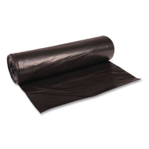 Picture of Recycled Low-Density Polyethylene Can Liners, 56 gal, 1.6 mil, 43" x 47", Black, 10 Bags/Roll, 10 Rolls/Carton