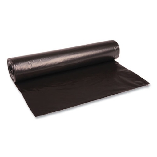 Picture of Recycled Low-Density Polyethylene Can Liners, 45 gal, 1.2 mil, 40" x 46", Black, 10 Bags/Roll, 10 Rolls/Carton