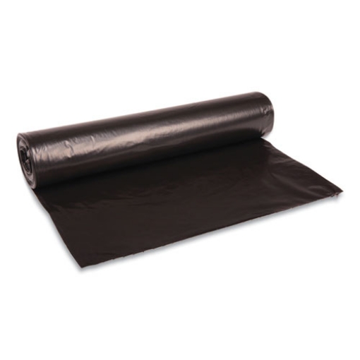 Picture of Recycled Low-Density Polyethylene Can Liners, 45 gal, 1 mil, 40" x 48", Black, 10 Bags/Roll, 10 Rolls/Carton