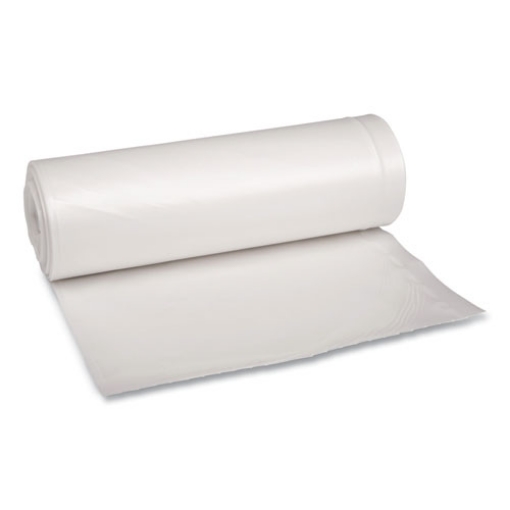 Picture of Recycled Low-Density Polyethylene Can Liners, 60 gal, 1.75 mil, 38" x 58", Clear, 10 Bags/Roll, 10 Rolls/Carton