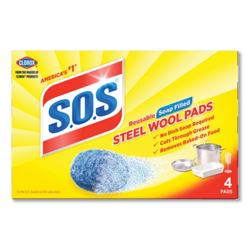 Picture of Steel Wool Soap Pad, Steel, 4/box, 24 Boxes/carton