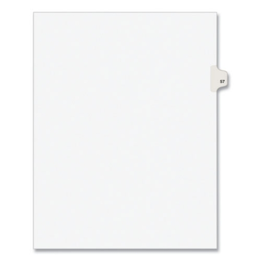 Picture of Preprinted Legal Exhibit Side Tab Index Dividers, Avery Style, 10-Tab, 57, 11 X 8.5, White, 25/pack, (1057)