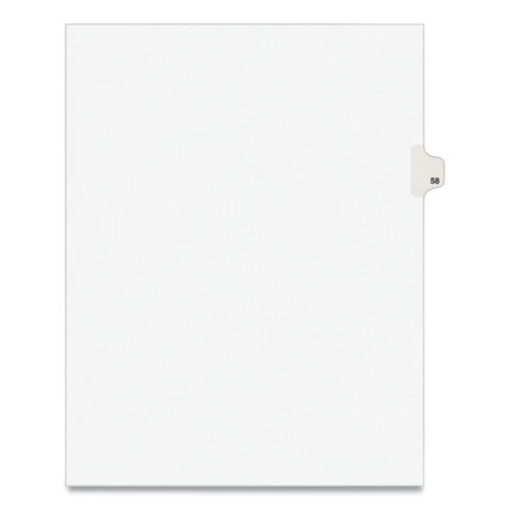 Picture of Preprinted Legal Exhibit Side Tab Index Dividers, Avery Style, 10-Tab, 58, 11 X 8.5, White, 25/pack, (1058)