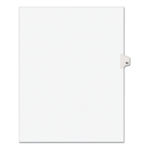 Picture of Preprinted Legal Exhibit Side Tab Index Dividers, Avery Style, 10-Tab, 60, 11 X 8.5, White, 25/pack, (1060)