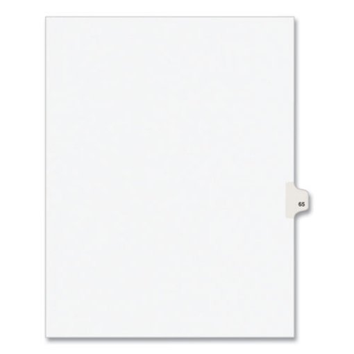 Picture of Preprinted Legal Exhibit Side Tab Index Dividers, Avery Style, 10-Tab, 65, 11 X 8.5, White, 25/pack, (1065)