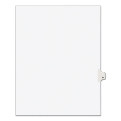 Picture of Preprinted Legal Exhibit Side Tab Index Dividers, Avery Style, 10-Tab, 67, 11 X 8.5, White, 25/pack, (1067)