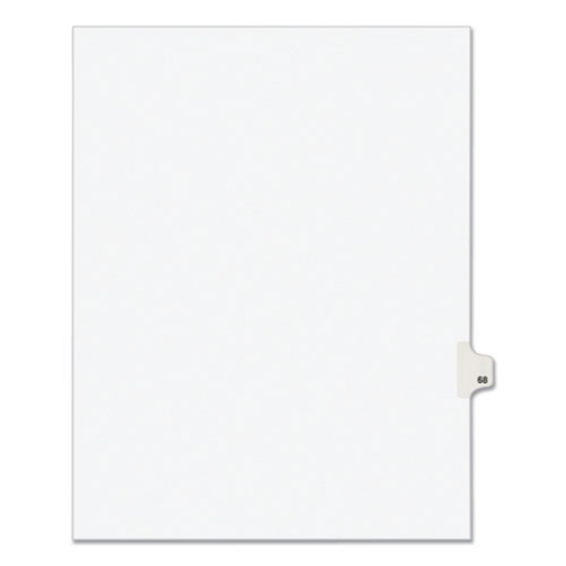 Picture of Preprinted Legal Exhibit Side Tab Index Dividers, Avery Style, 10-Tab, 68, 11 X 8.5, White, 25/pack, (1068)