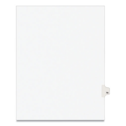 Picture of Preprinted Legal Exhibit Side Tab Index Dividers, Avery Style, 10-Tab, 70, 11 X 8.5, White, 25/pack, (1070)