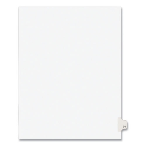 Picture of Preprinted Legal Exhibit Side Tab Index Dividers, Avery Style, 10-Tab, 74, 11 X 8.5, White, 25/pack, (1074)