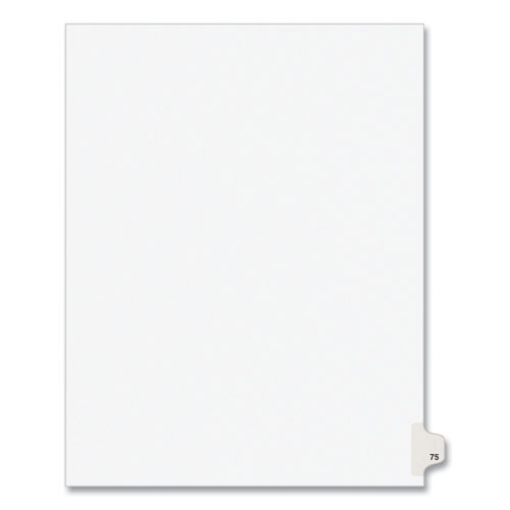 Picture of Preprinted Legal Exhibit Side Tab Index Dividers, Avery Style, 10-Tab, 75, 11 X 8.5, White, 25/pack, (1075)