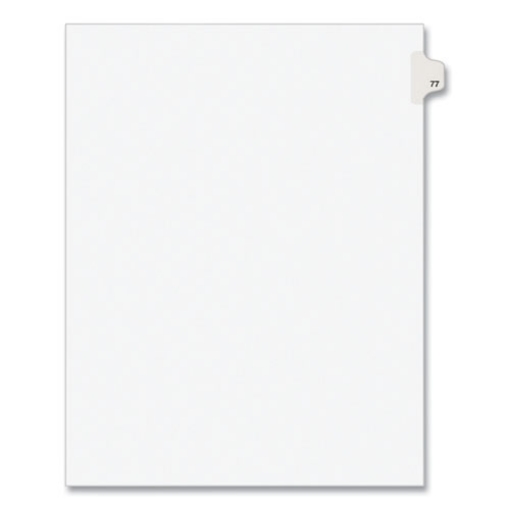 Picture of Preprinted Legal Exhibit Side Tab Index Dividers, Avery Style, 10-Tab, 77, 11 X 8.5, White, 25/pack, (1077)
