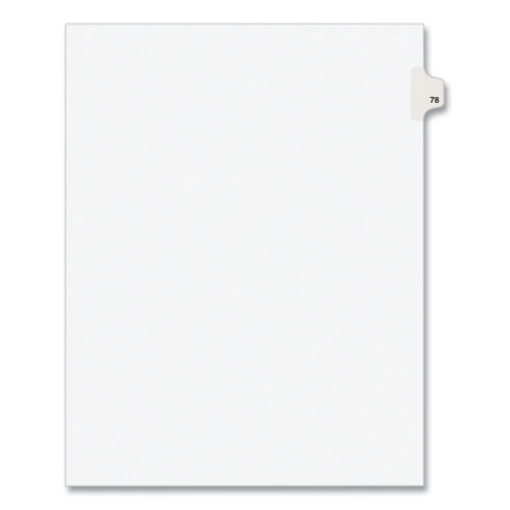 Picture of Preprinted Legal Exhibit Side Tab Index Dividers, Avery Style, 10-Tab, 78, 11 X 8.5, White, 25/pack, (1078)
