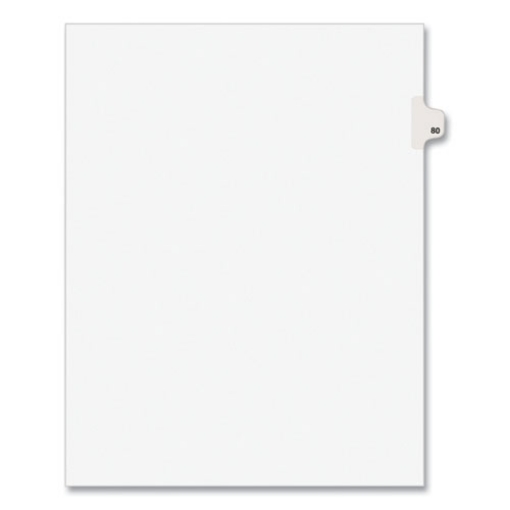 Picture of Preprinted Legal Exhibit Side Tab Index Dividers, Avery Style, 10-Tab, 80, 11 X 8.5, White, 25/pack, (1080)