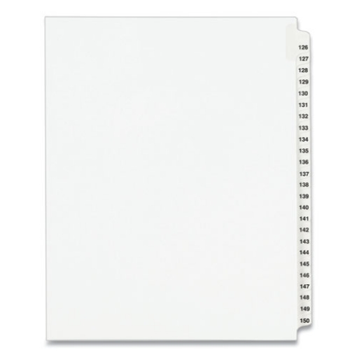 Picture of Preprinted Legal Exhibit Side Tab Index Dividers, Avery Style, 25-Tab, 126 To 150, 11 X 8.5, White, 1 Set, (1335)