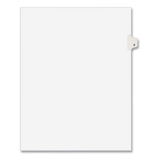 Picture of Preprinted Legal Exhibit Side Tab Index Dividers, Avery Style, 26-Tab, F, 11 X 8.5, White, 25/pack, (1406)