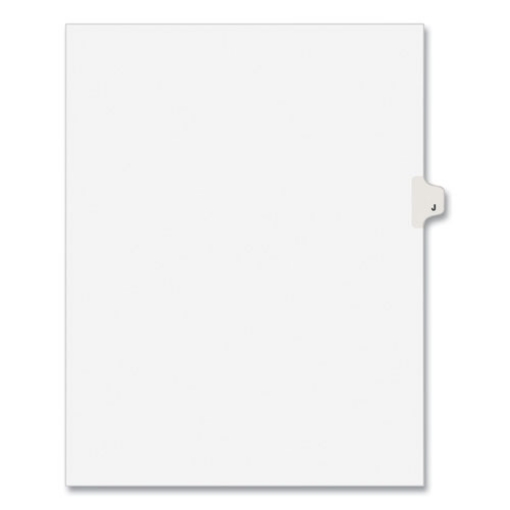 Picture of Preprinted Legal Exhibit Side Tab Index Dividers, Avery Style, 26-Tab, J, 11 X 8.5, White, 25/pack, (1410)