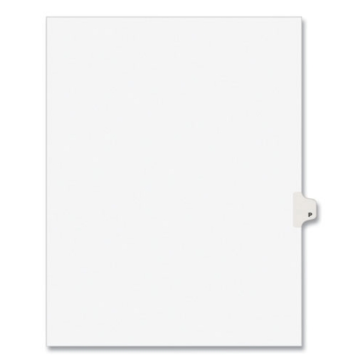 Picture of Preprinted Legal Exhibit Side Tab Index Dividers, Avery Style, 26-Tab, P, 11 X 8.5, White, 25/pack, (1416)