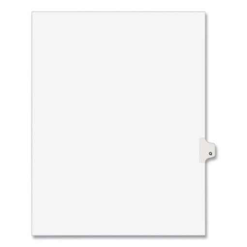 Picture of Preprinted Legal Exhibit Side Tab Index Dividers, Avery Style, 26-Tab, Q, 11 X 8.5, White, 25/pack, (1417)