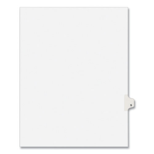 Picture of Preprinted Legal Exhibit Side Tab Index Dividers, Avery Style, 26-Tab, S, 11 X 8.5, White, 25/pack, (1419)
