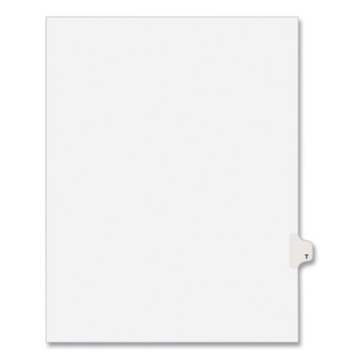 Picture of Preprinted Legal Exhibit Side Tab Index Dividers, Avery Style, 26-Tab, T, 11 X 8.5, White, 25/pack, (1420)