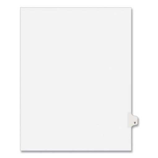 Picture of Preprinted Legal Exhibit Side Tab Index Dividers, Avery Style, 26-Tab, V, 11 X 8.5, White, 25/pack, (1422)
