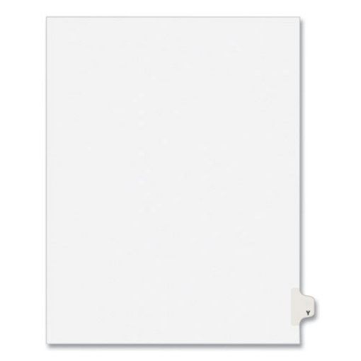 Picture of Preprinted Legal Exhibit Side Tab Index Dividers, Avery Style, 26-Tab, Y, 11 X 8.5, White, 25/pack, (1425)