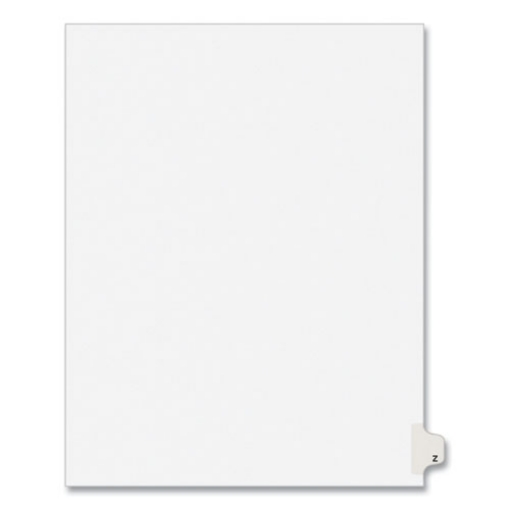 Picture of Preprinted Legal Exhibit Side Tab Index Dividers, Avery Style, 26-Tab, Z, 11 X 8.5, White, 25/pack, (1426)